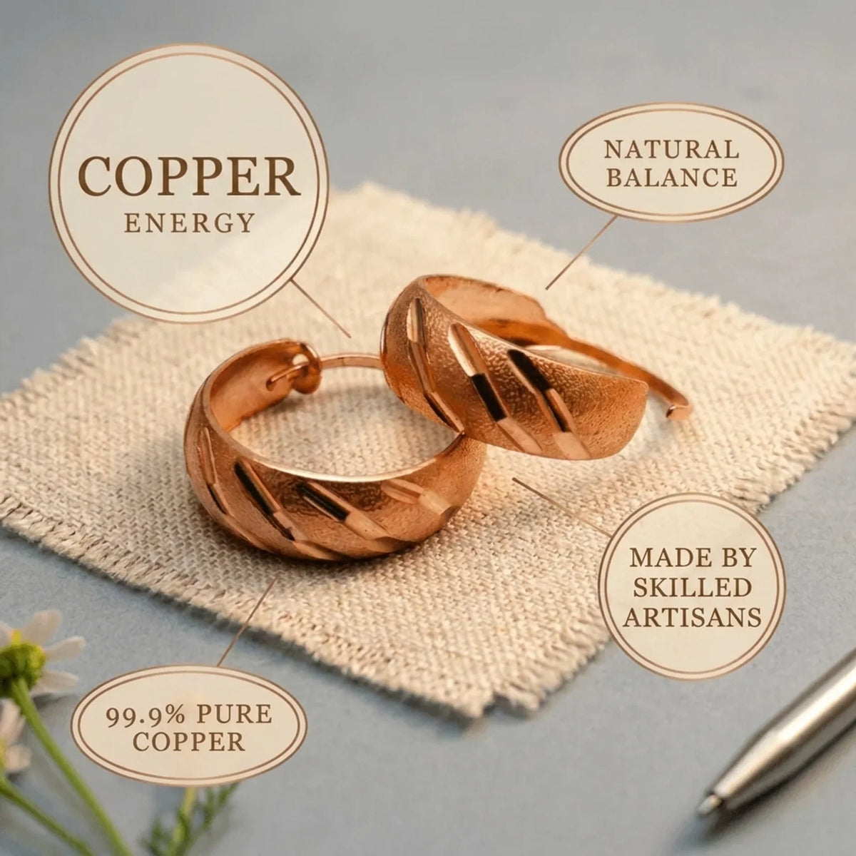 Alorin Facet Copper Earrings
