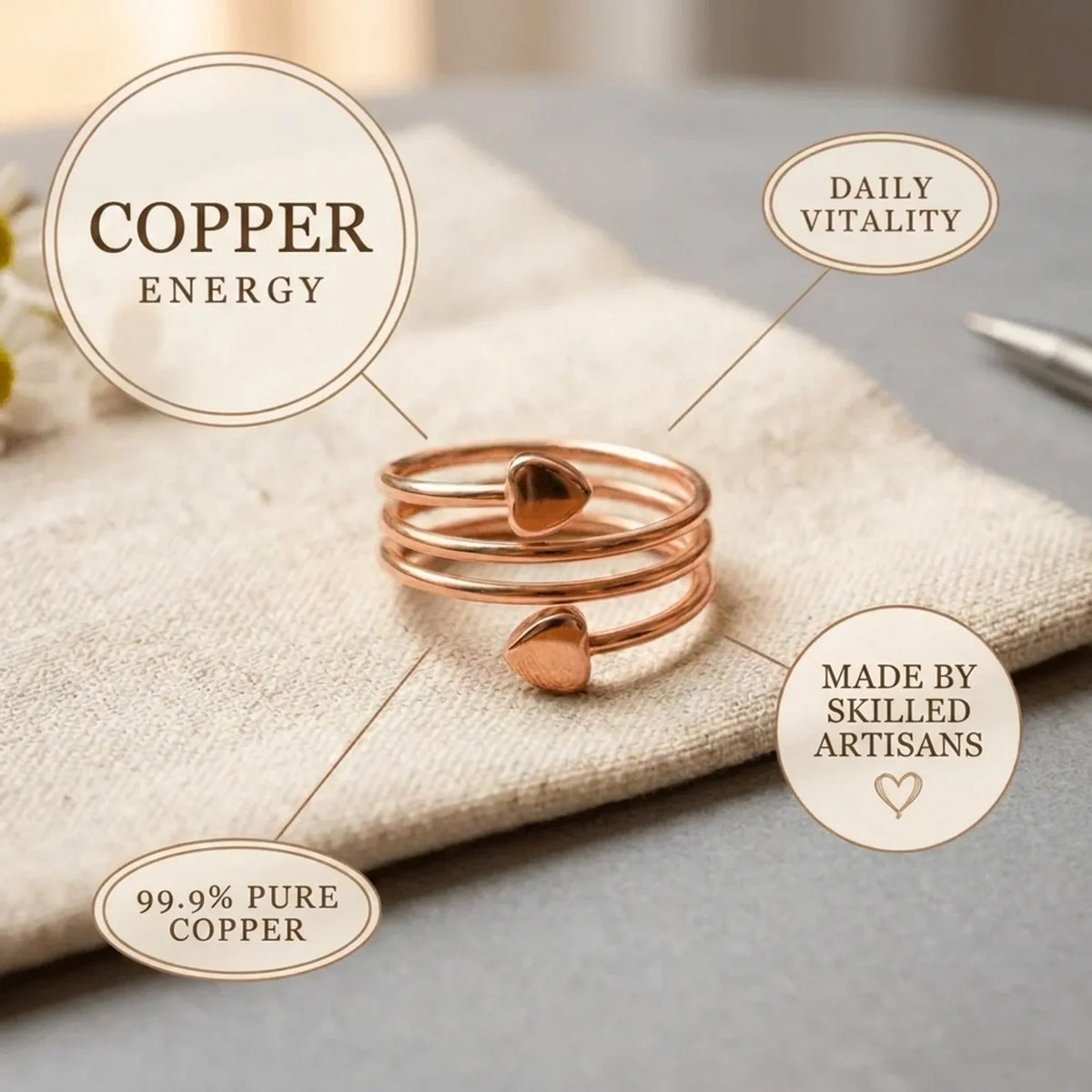 Alorin Heartloop Copper Ring