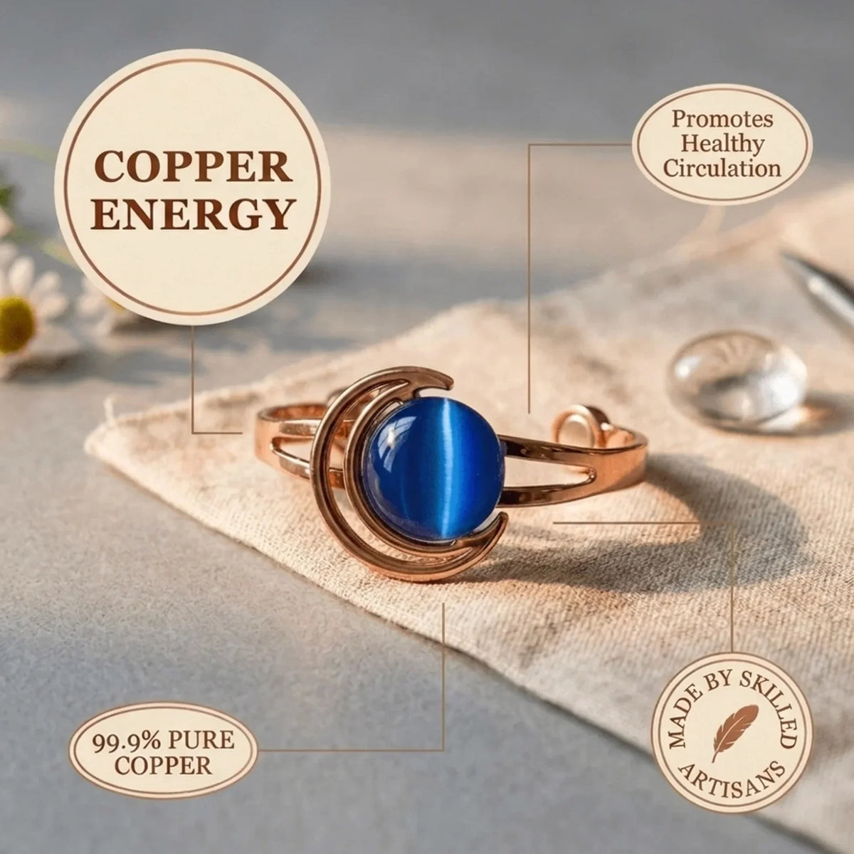 Alorin Crescent Copper Bracelet