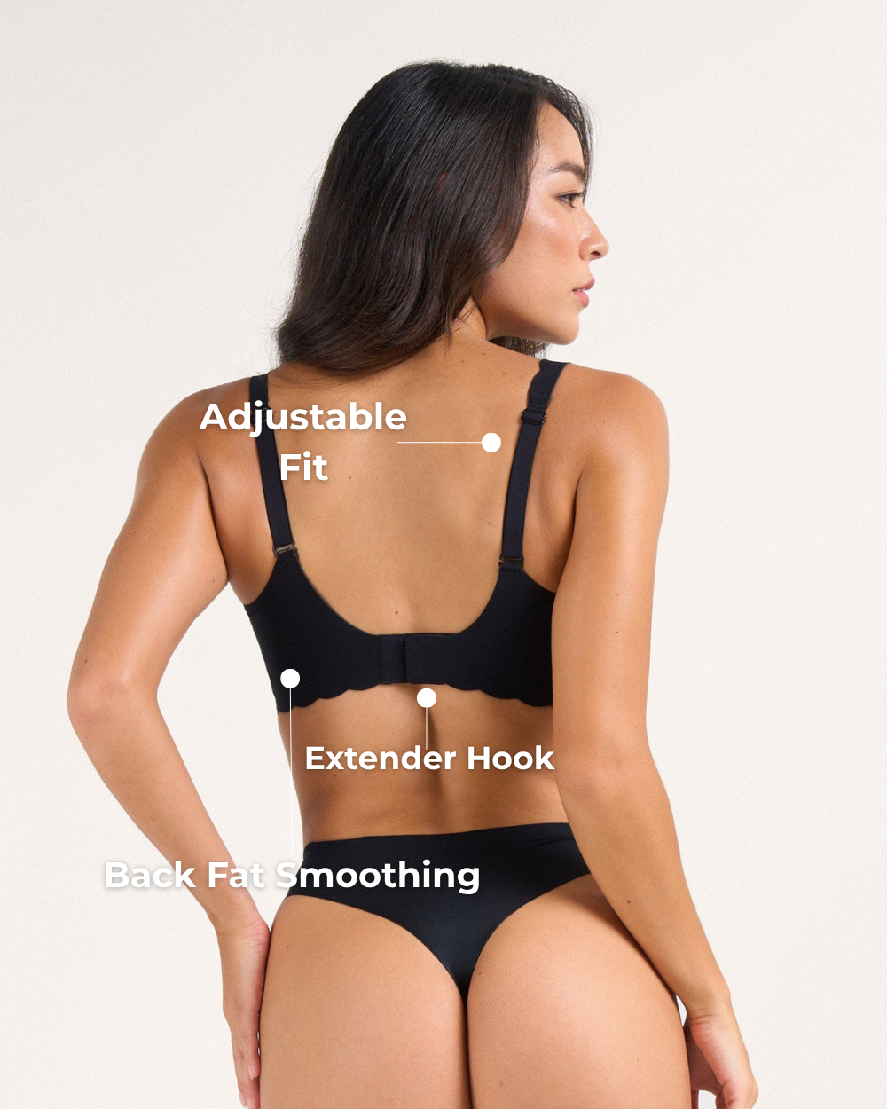 Alorin™ Scalloped Deep V Push-Up Seamless Wireless Jelly Bra