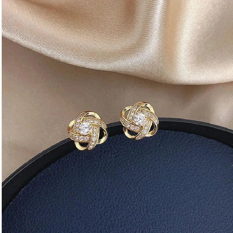Aura™ | Golden floral crystal, refined elegance Earrings