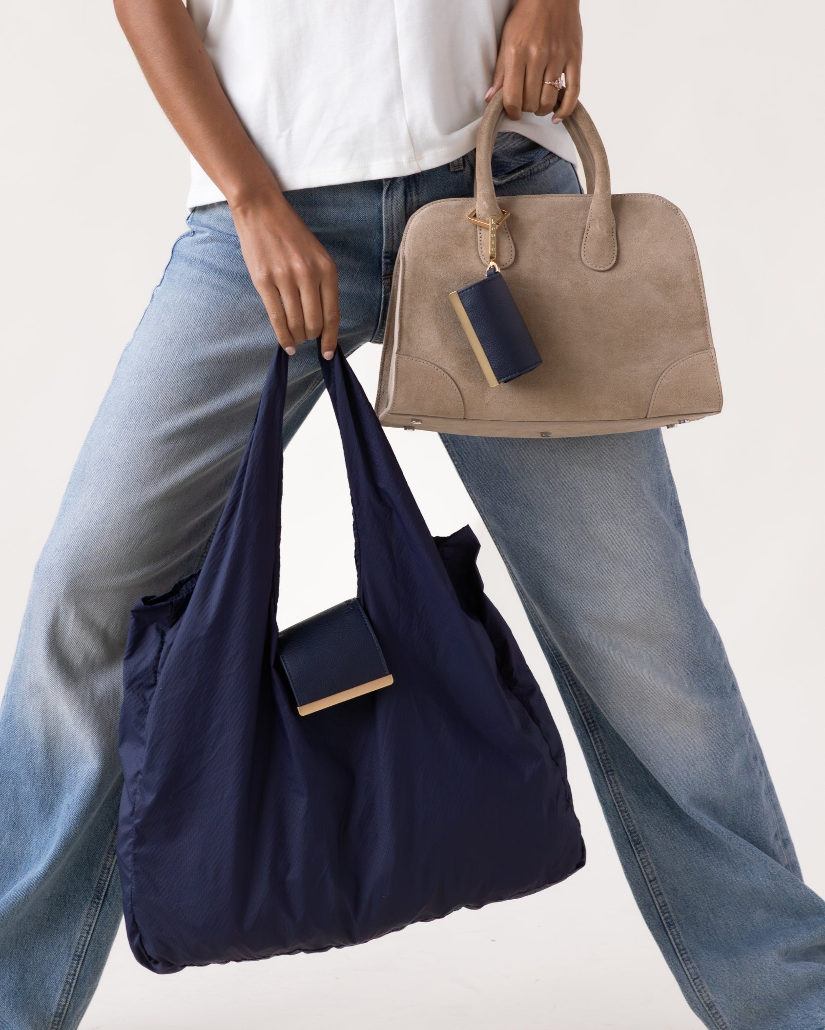 Aura - keychain tote - navy