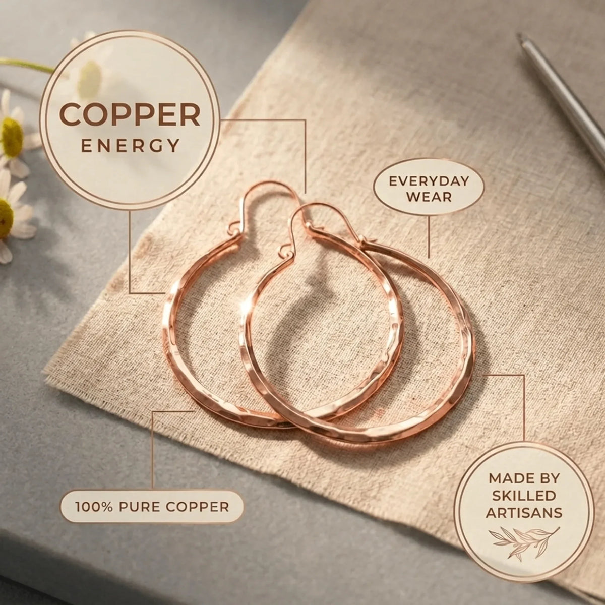 Alorin Glint Copper Earrings