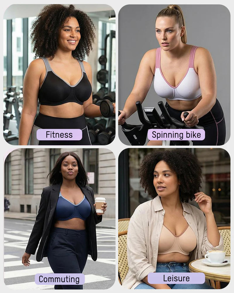 Alorin™ Unlined External Underwire Full Coverage Sports Bra