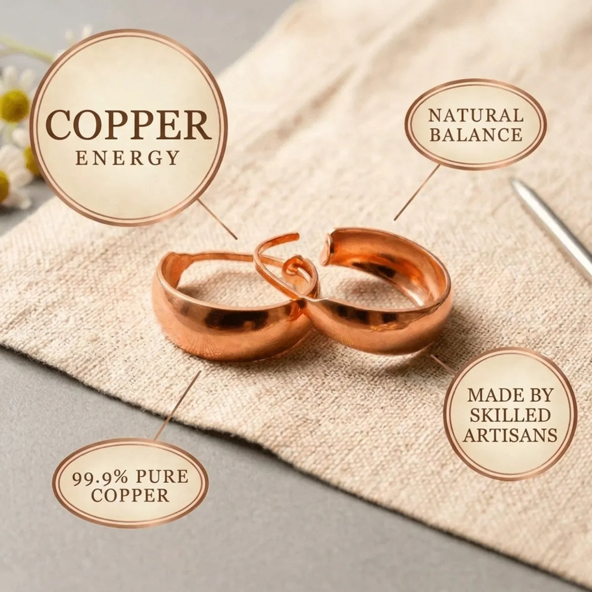 Alorin Burl Copper Earrings