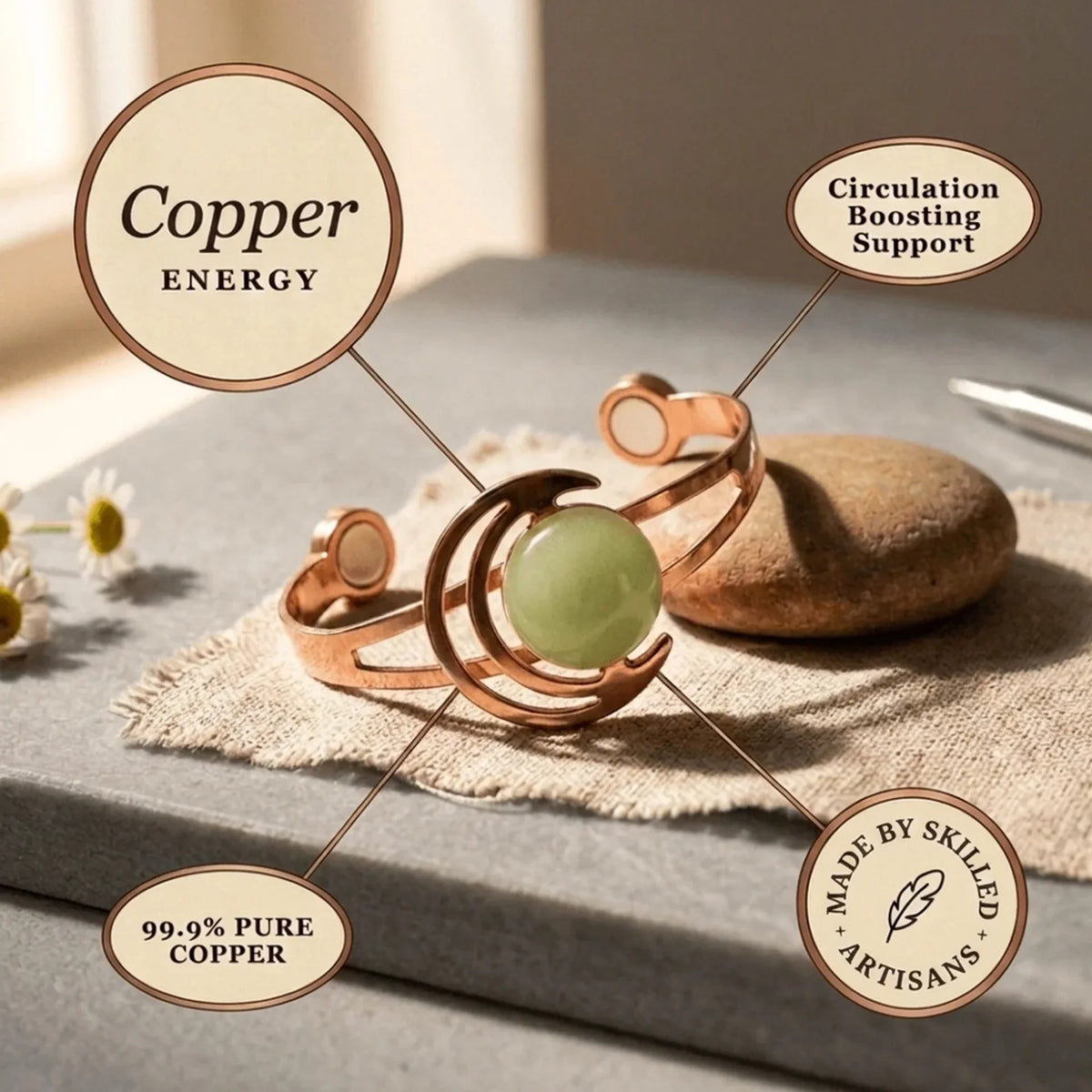 Alorin Lunara Green Copper Bracelet
