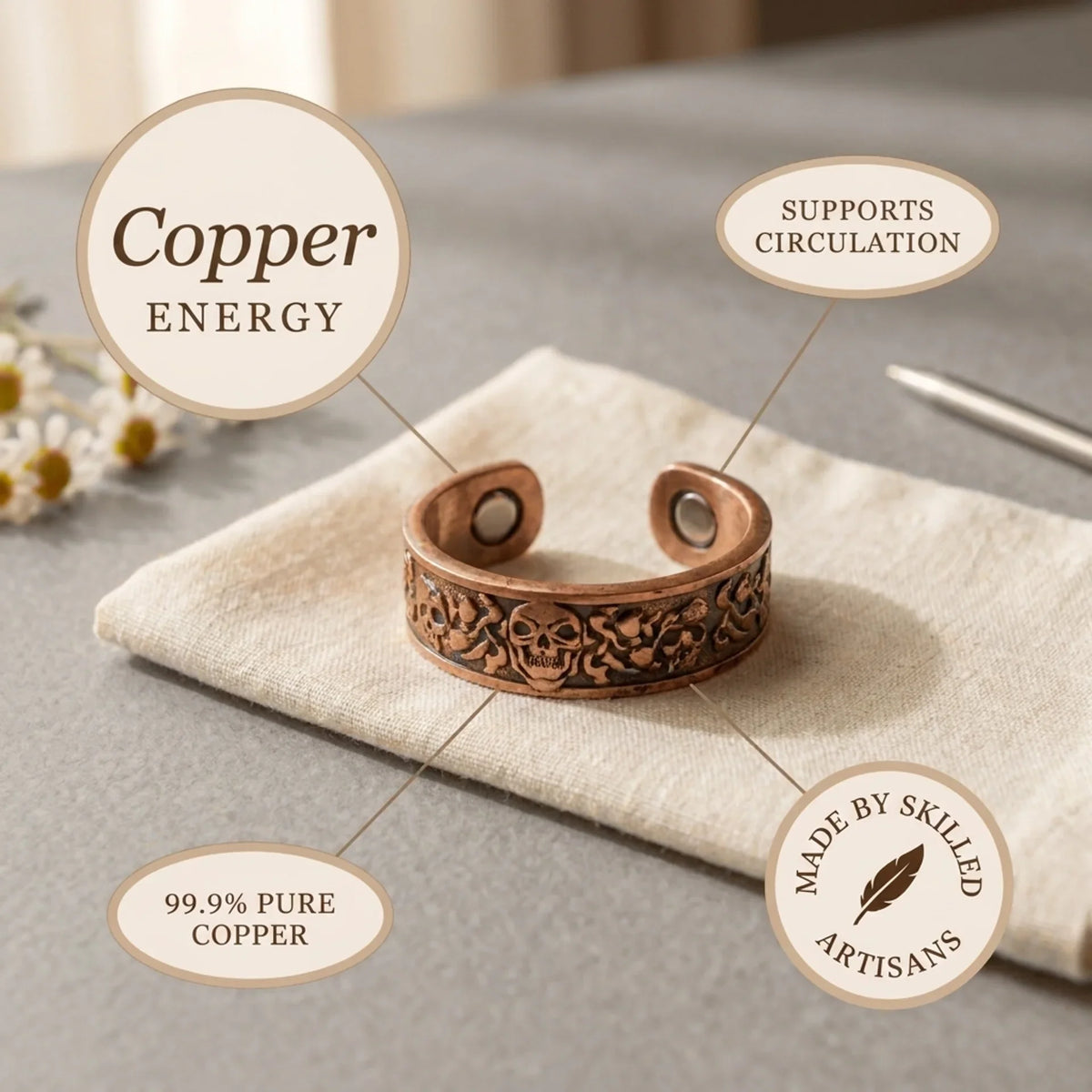 Alorin Thistle Copper Ring