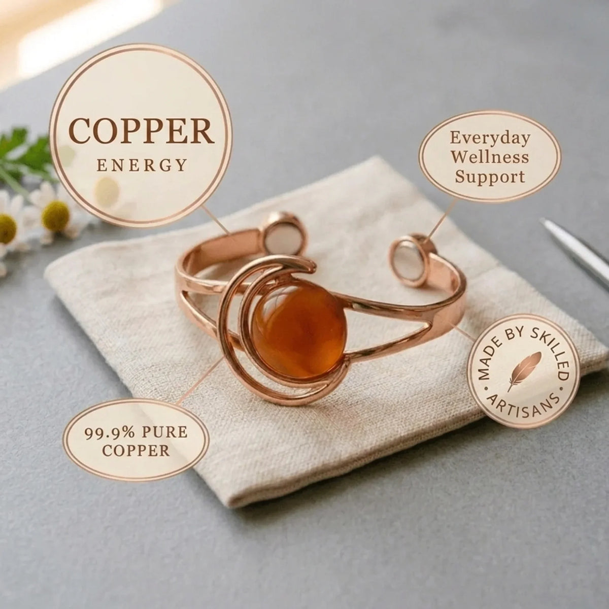 Alorin Solara Orange Copper Bracelet