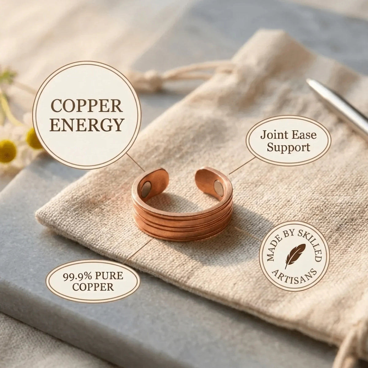 Alorin Furrow Copper Ring