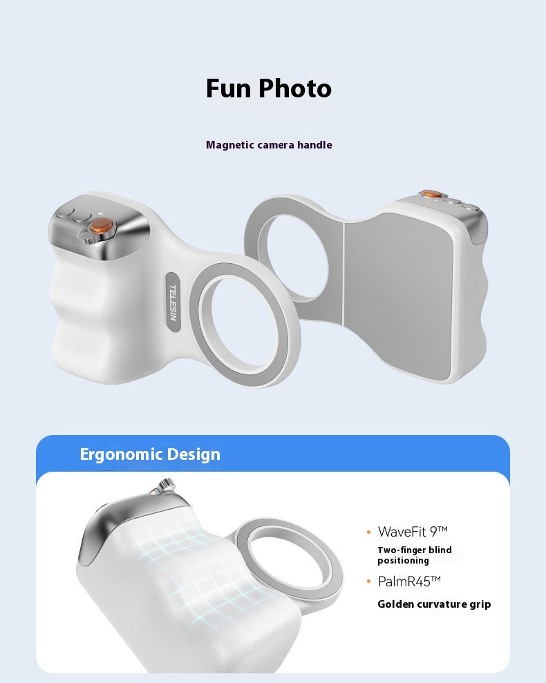 GripShot Pro – Magnetic Phone Camera Grip with Shutter & Magnetic Selfie Light 2.0 & Tripod