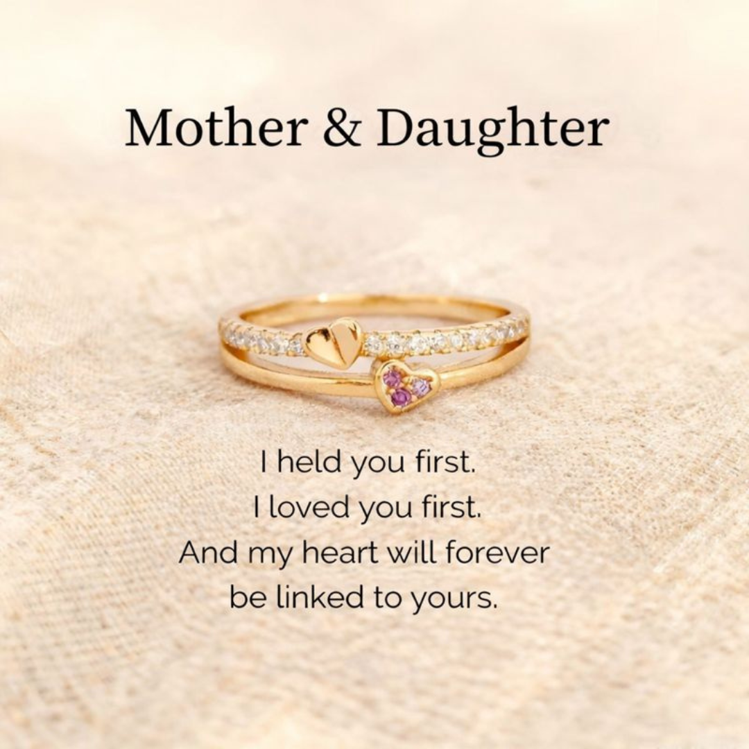 Elina™ | Mother & Daughter Linked Hearts Ring