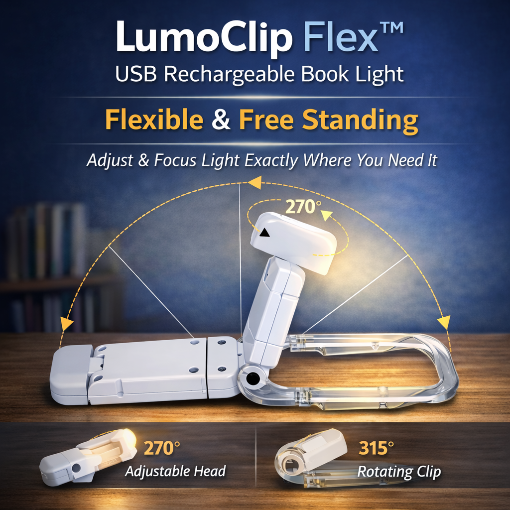 LumoClip Flex™ USB Rechargeable Book Light