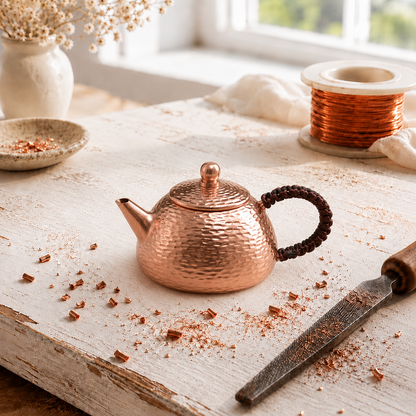 Alorin Handcrafted Hammered Copper Teapot