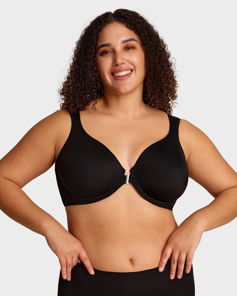 Alorin™ Front Closure Underwire Unlined Back Support Plunge Bra