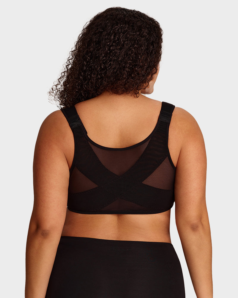 Alorin™ Front Closure Underwire Unlined Back Support Plunge Bra