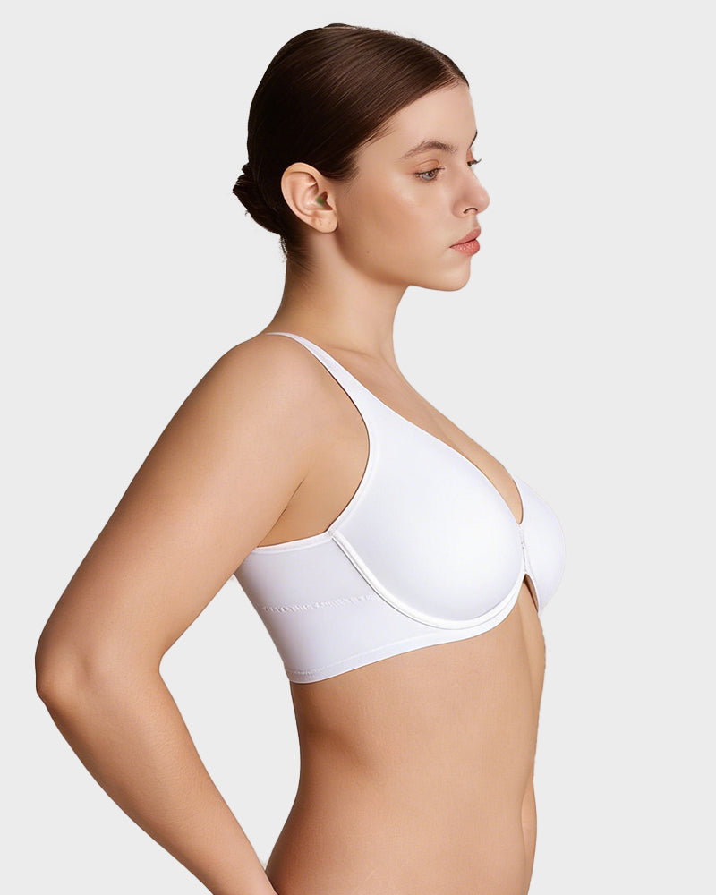 Alorin™ Front Closure Underwire Unlined Back Support Plunge Bra