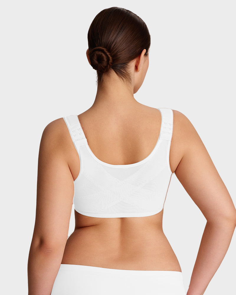 Alorin™ Front Closure Underwire Unlined Back Support Plunge Bra