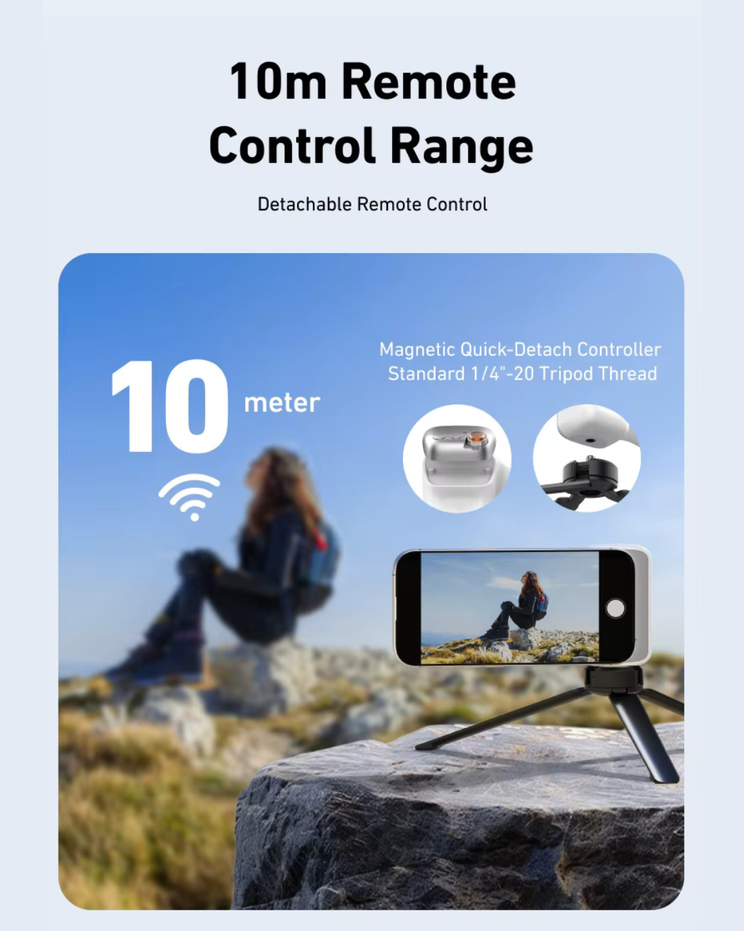 GripShot Pro – Magnetic Phone Camera Grip with Shutter & Magnetic Selfie Light 2.0 & Tripod