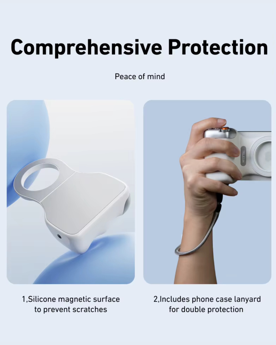 GripShot Pro – Magnetic Phone Camera Grip with Shutter & Magnetic Selfie Light 2.0 & Tripod