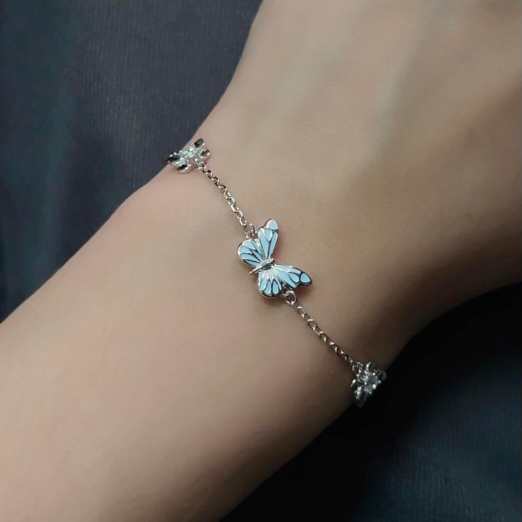 Dreamy Blue Butterfly Jewelry 2-in-1 Set
