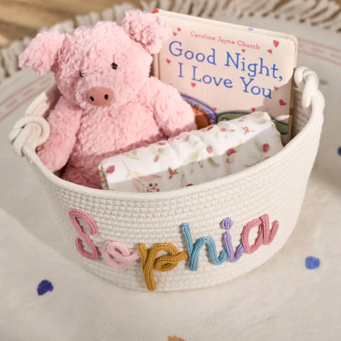 Alorin™ Multicolor Personalized Knitted Basket