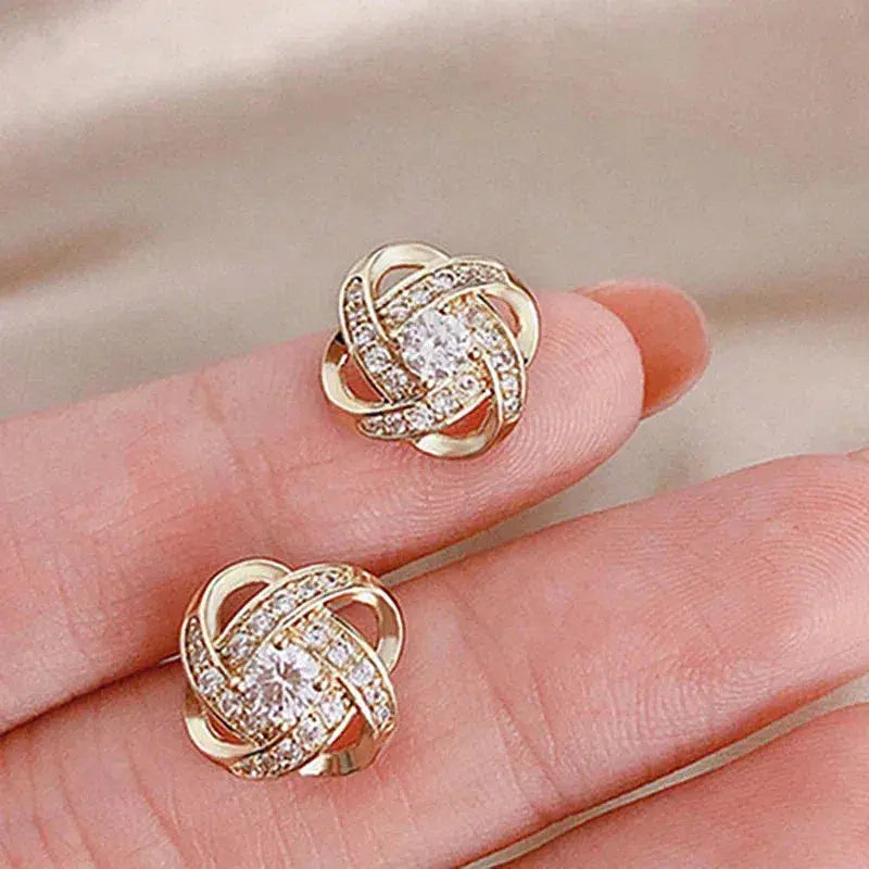 Aura™ | Golden floral crystal, refined elegance Earrings