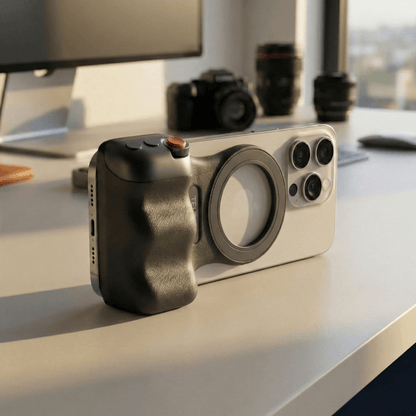 GripShot Pro – Magnetic Phone Camera Grip with Shutter & Magnetic Selfie Light 2.0 & Tripod