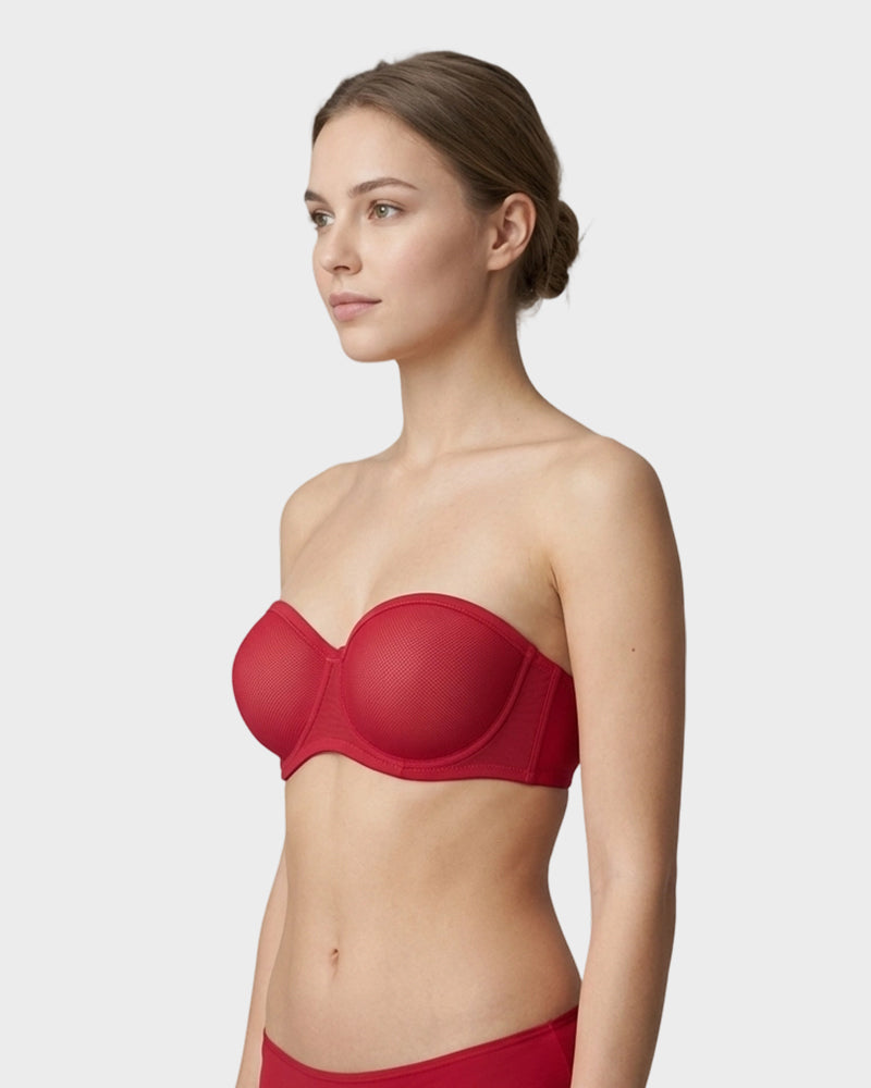 Alorin™ Strapless Mesh Underwire Balconette Bra