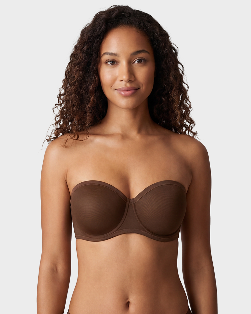 Alorin™ Strapless Mesh Underwire Balconette Bra