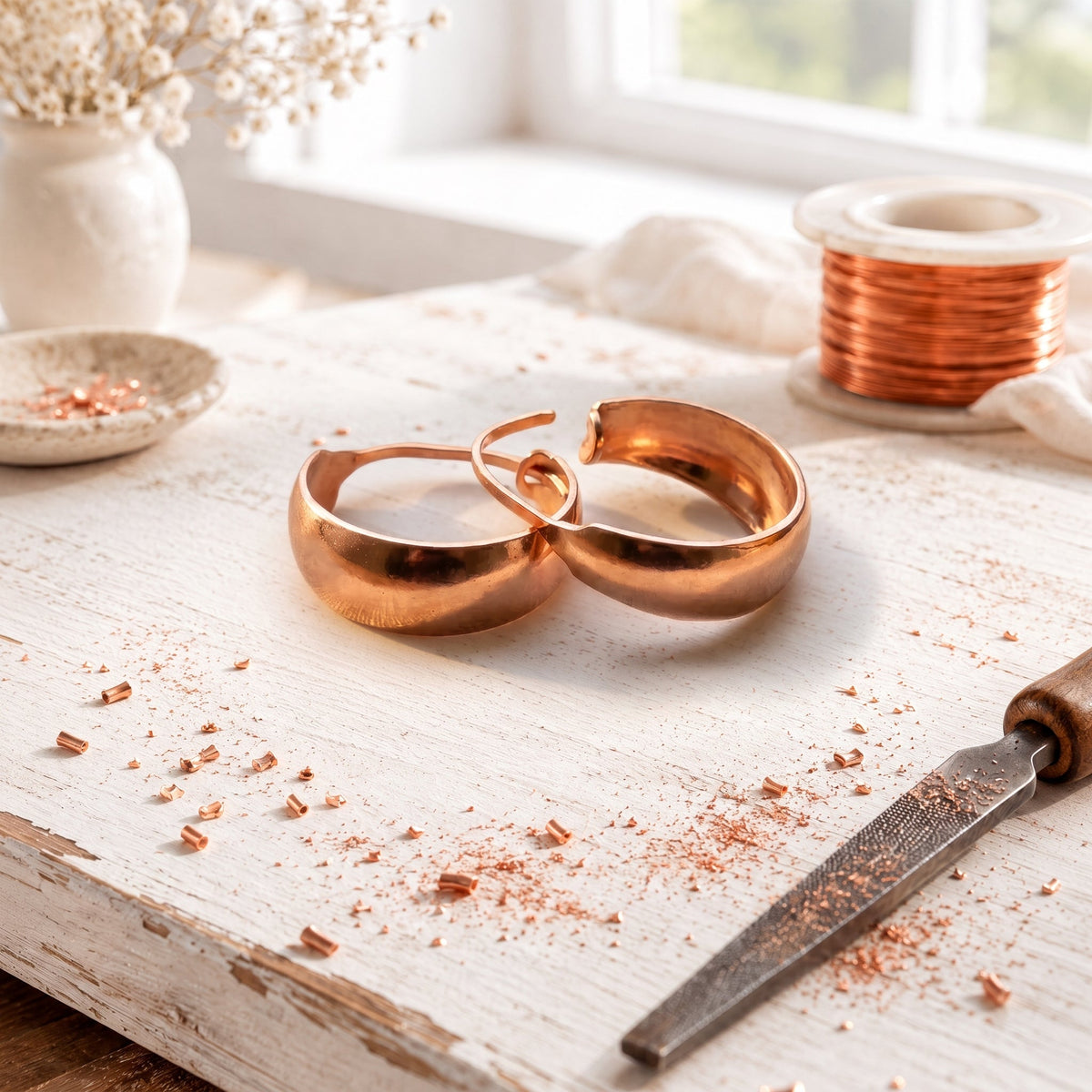 Alorin Burl Copper Earrings