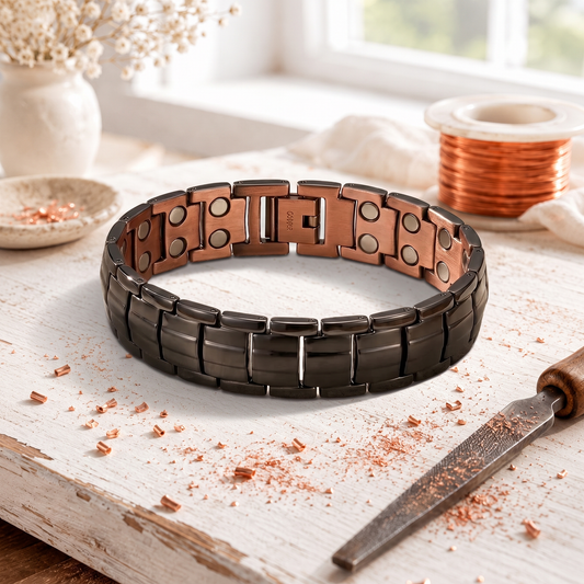 Alorin Obsidian Men's  Copper Bracelet