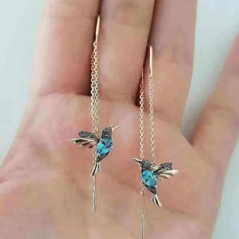 Hummingbird Earrings™ | Gold and Crystal Earrings
