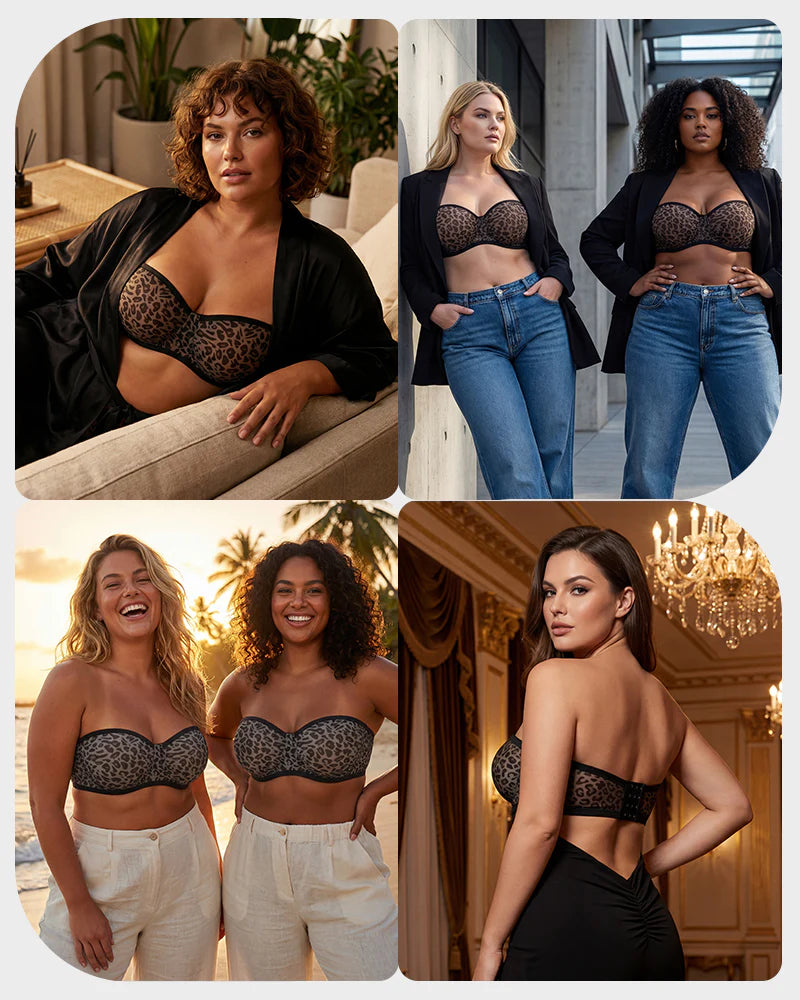 Alorin™ Strapless Mesh Underwire Balconette Bra