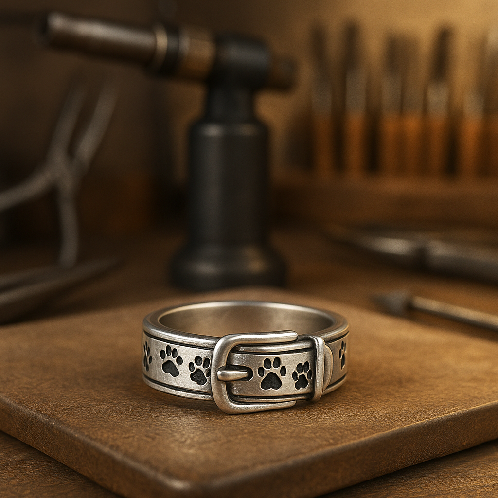 Sweet & Elegant Dog Collar–Inspired Ring